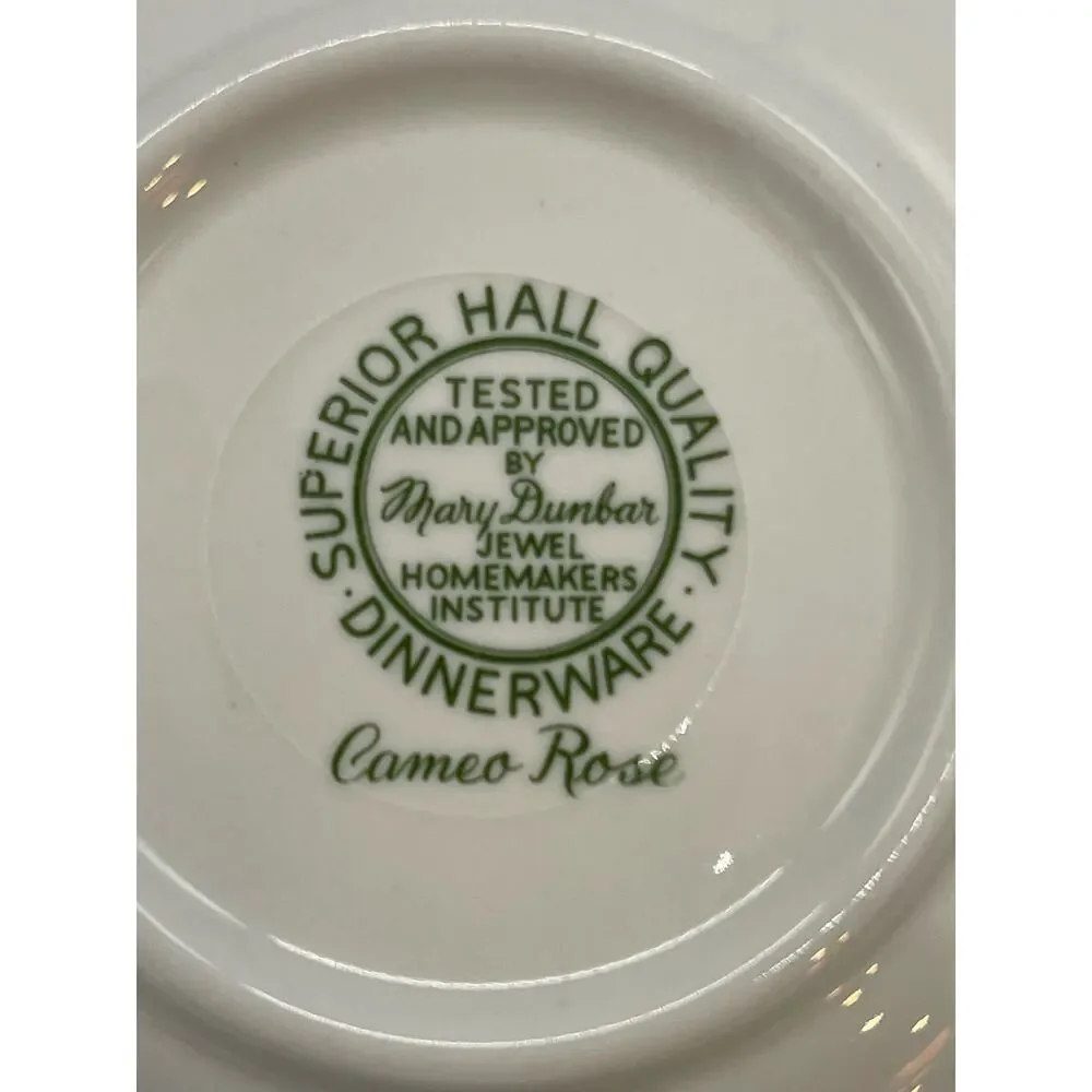 Vintage Superior Hall Quality Cameo Rose Set of 4 Fruit / Dessert Bowls 5.25